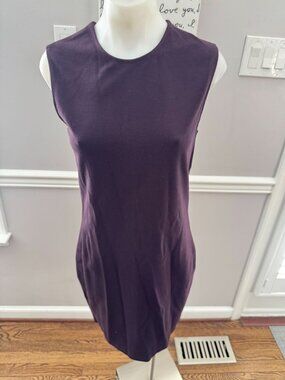 Vince Sleeveless Fitted Knit Mini Dress Plum Purple Size Small